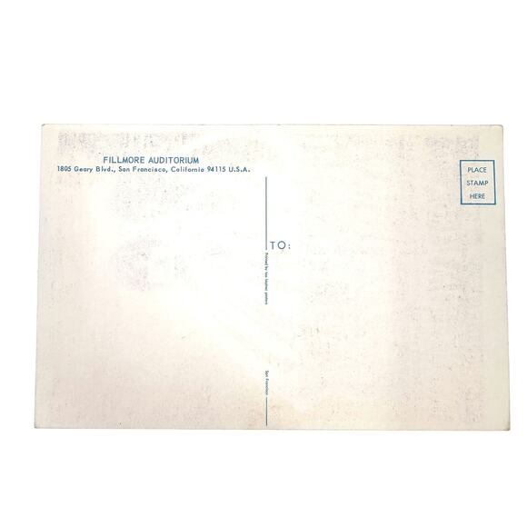 Cream Postcard Fillmore 1968 Big Black Loading Zone Bill Graham Vintage Handbill - Picture 2 of 2